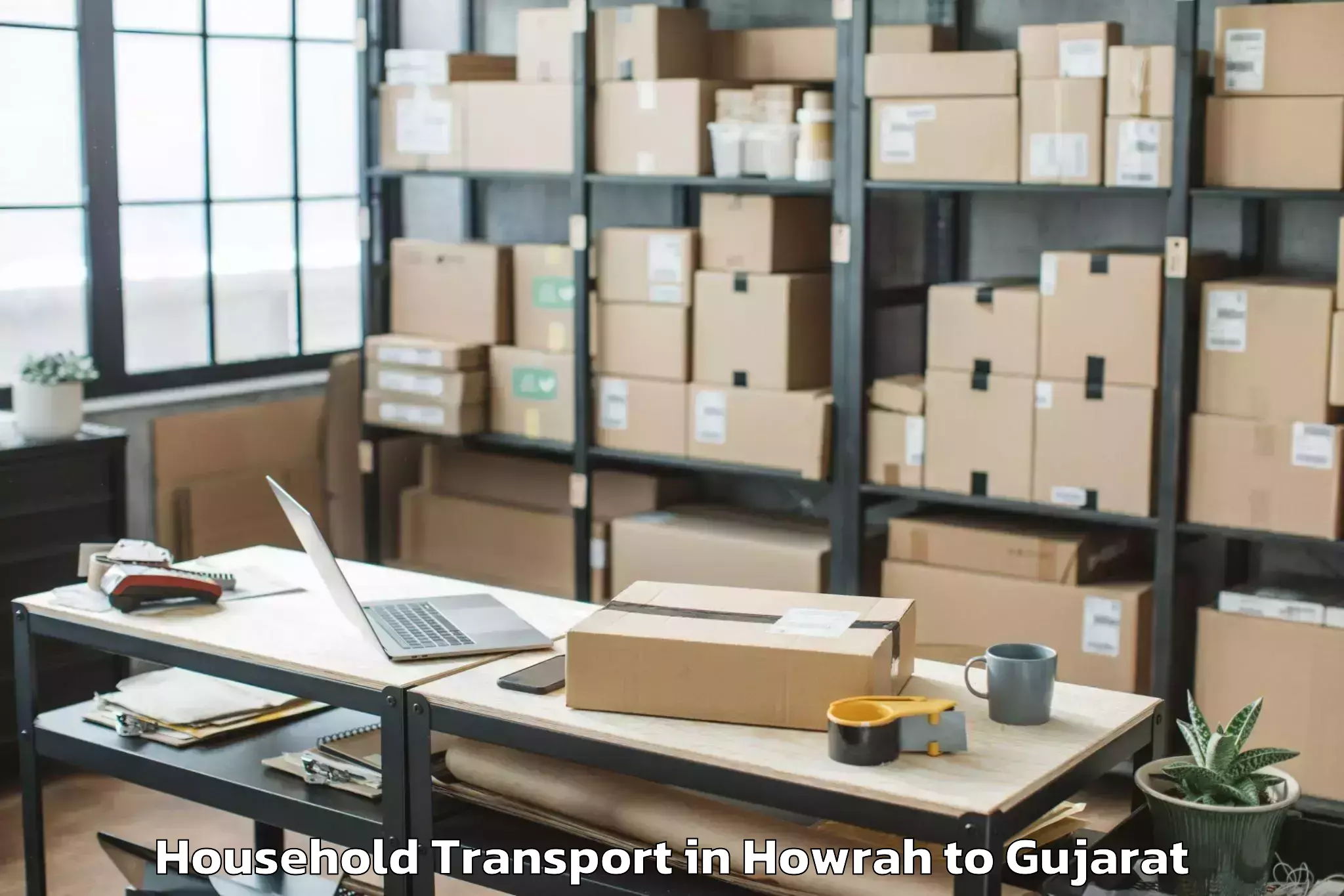 Top Howrah to Dediapada Household Transport Available